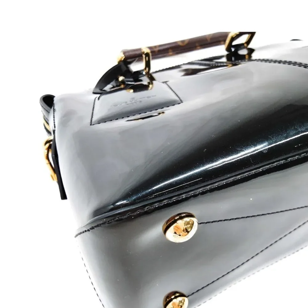 Louis Vuitton LV Handbag M54626 Miroir Black Patent LV Canvas Top Handle Tote - Picture 7 of 16